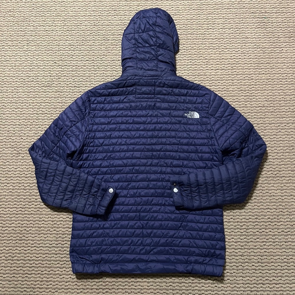 The North Face Summit Series Navy Blue Puffer Jacket Detachable Hood Mens Medium - Picture 5 of 12